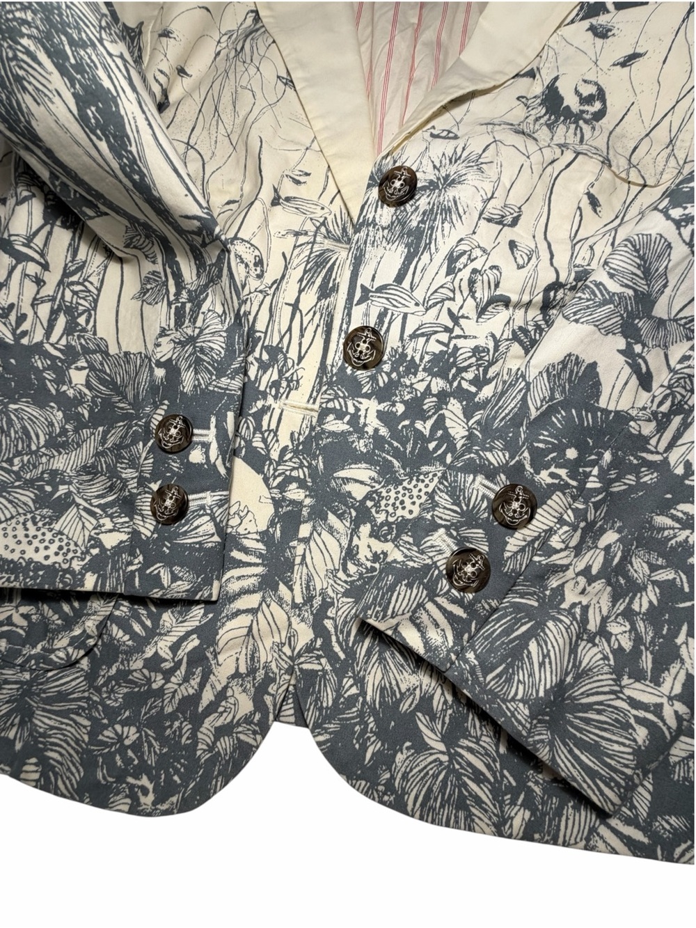 Daughters of the Liberation Sea Nettle Cream Jellyfish Print Blazer Jacket Sz 6 - Picture 12 of 14